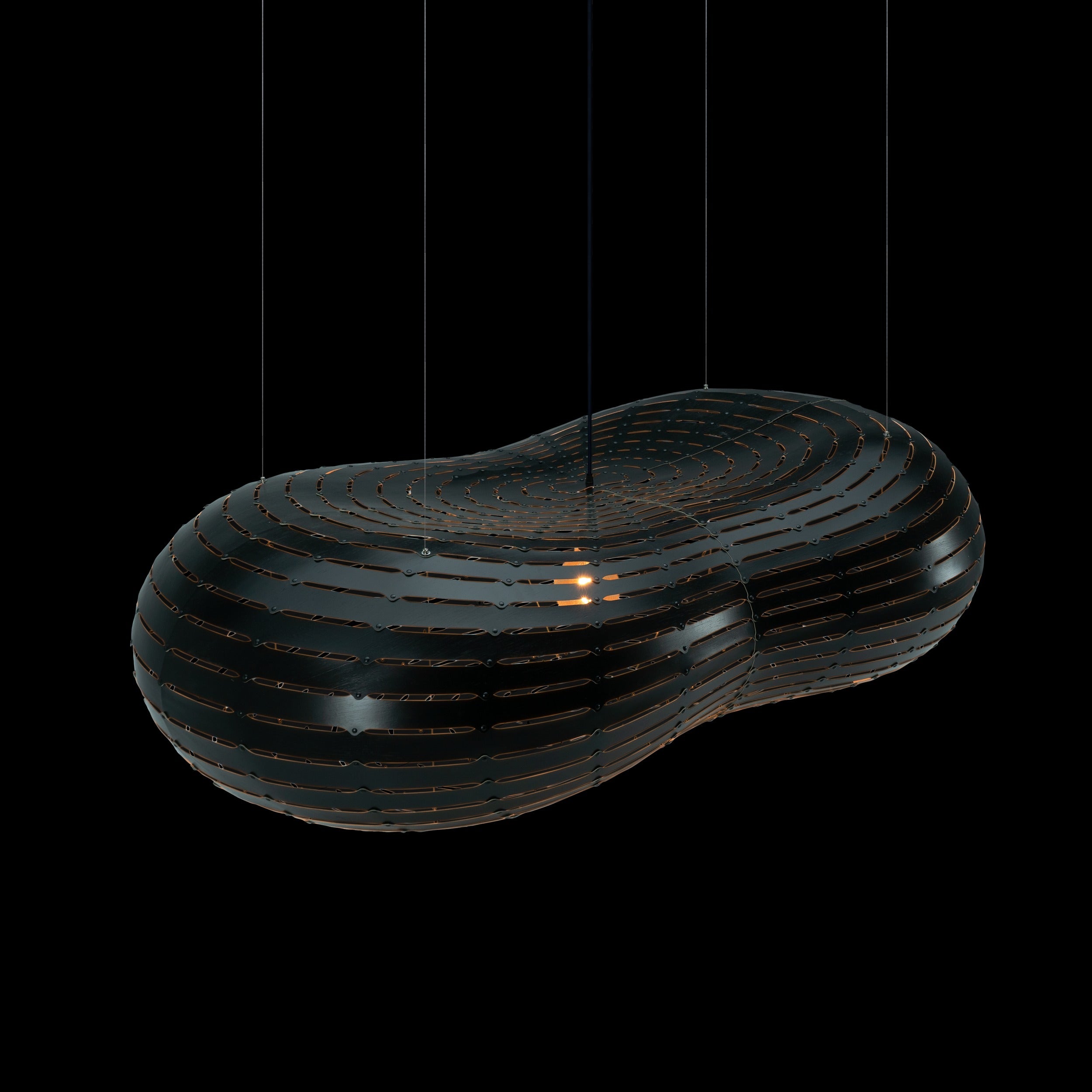 David Trubridge Cloud Pendant Light - Large - Black 2 Sides