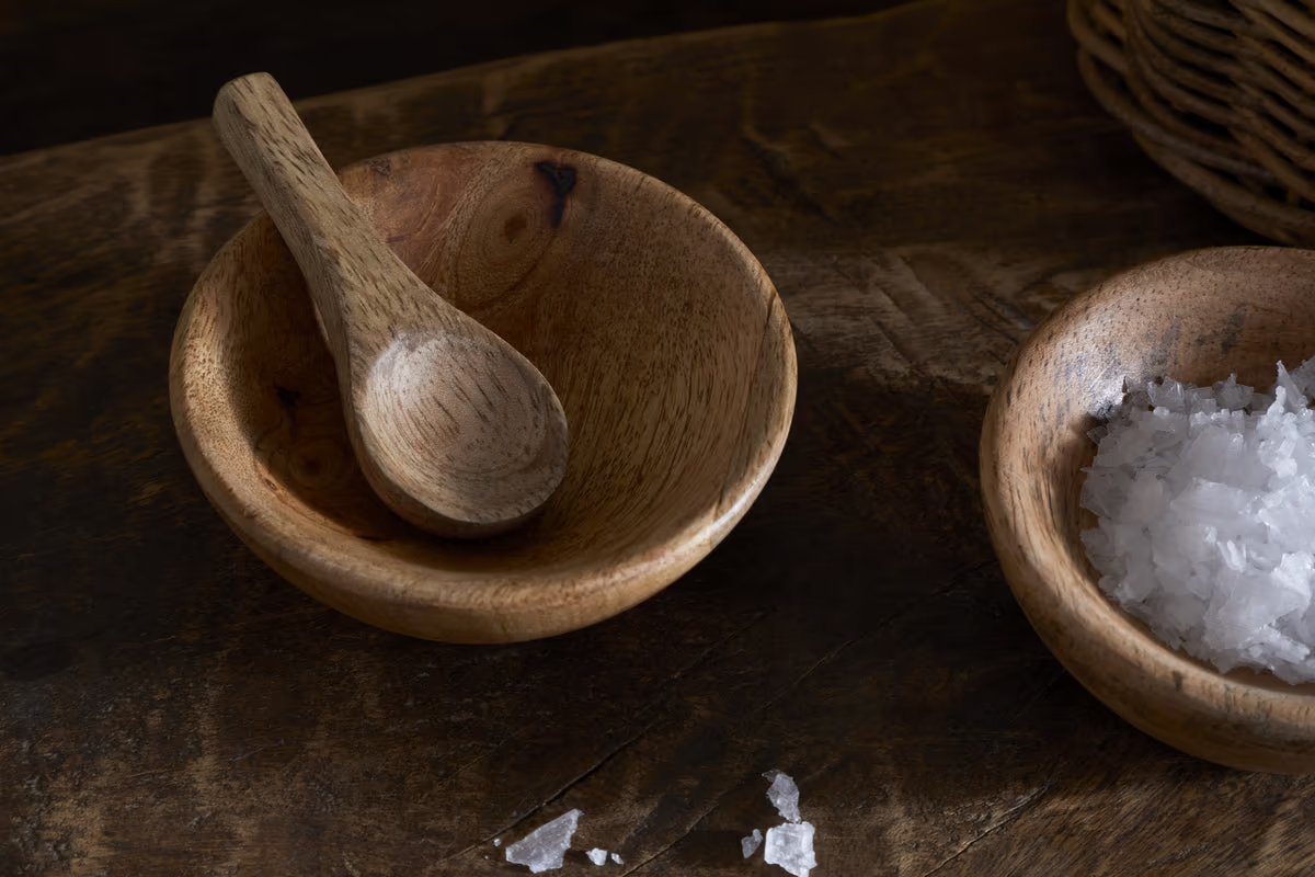 Nkuku - Daruka Salt & Pepper Dipping Bowls with Spoons - Natural