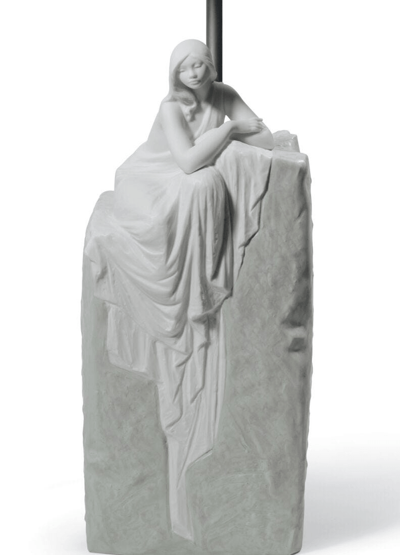 Lladró - Meditating Woman I Table Lamp showcasing a porcelain sculpture of a serene woman in meditation.