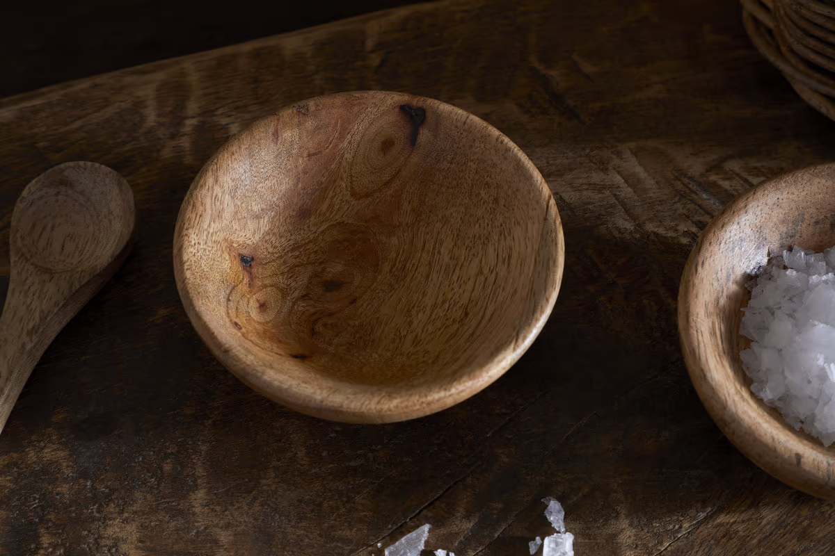 Nkuku - Daruka Salt & Pepper Dipping Bowls with Spoons - Natural