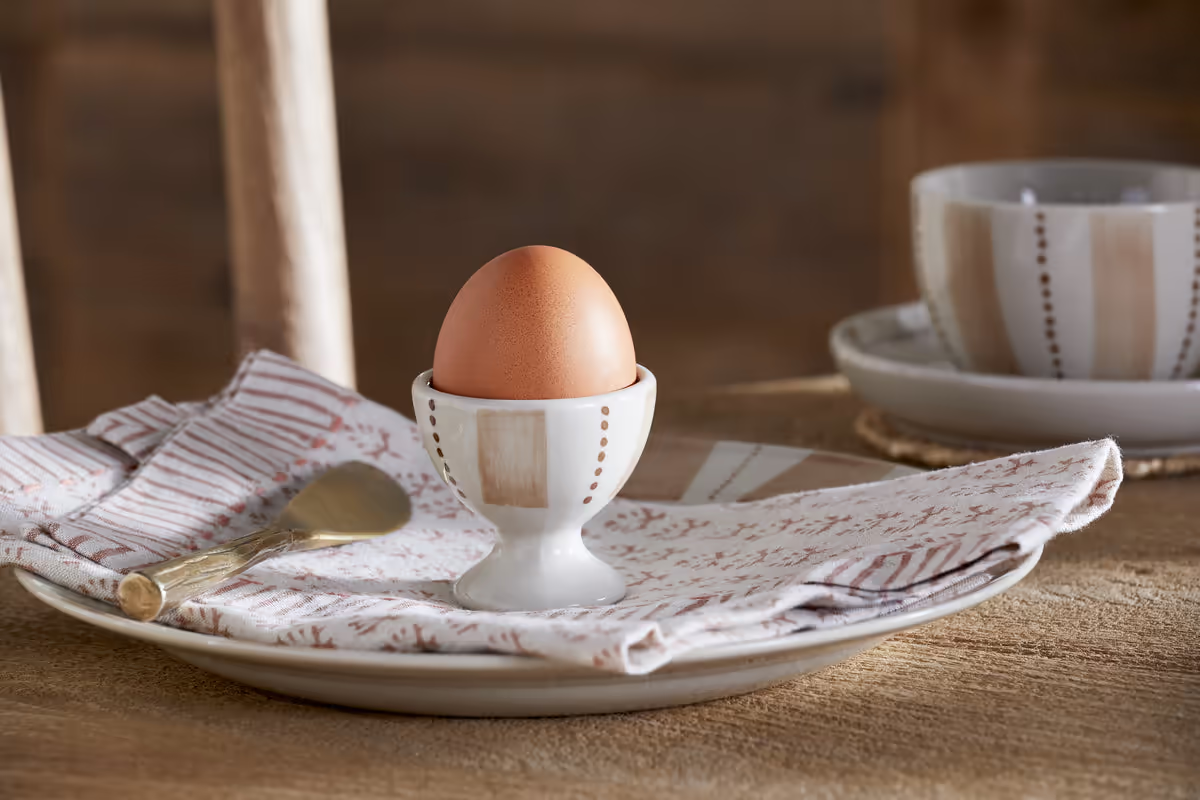 Nkuku - Patthar Egg Cups - Cream & Clay - (Set of 2)