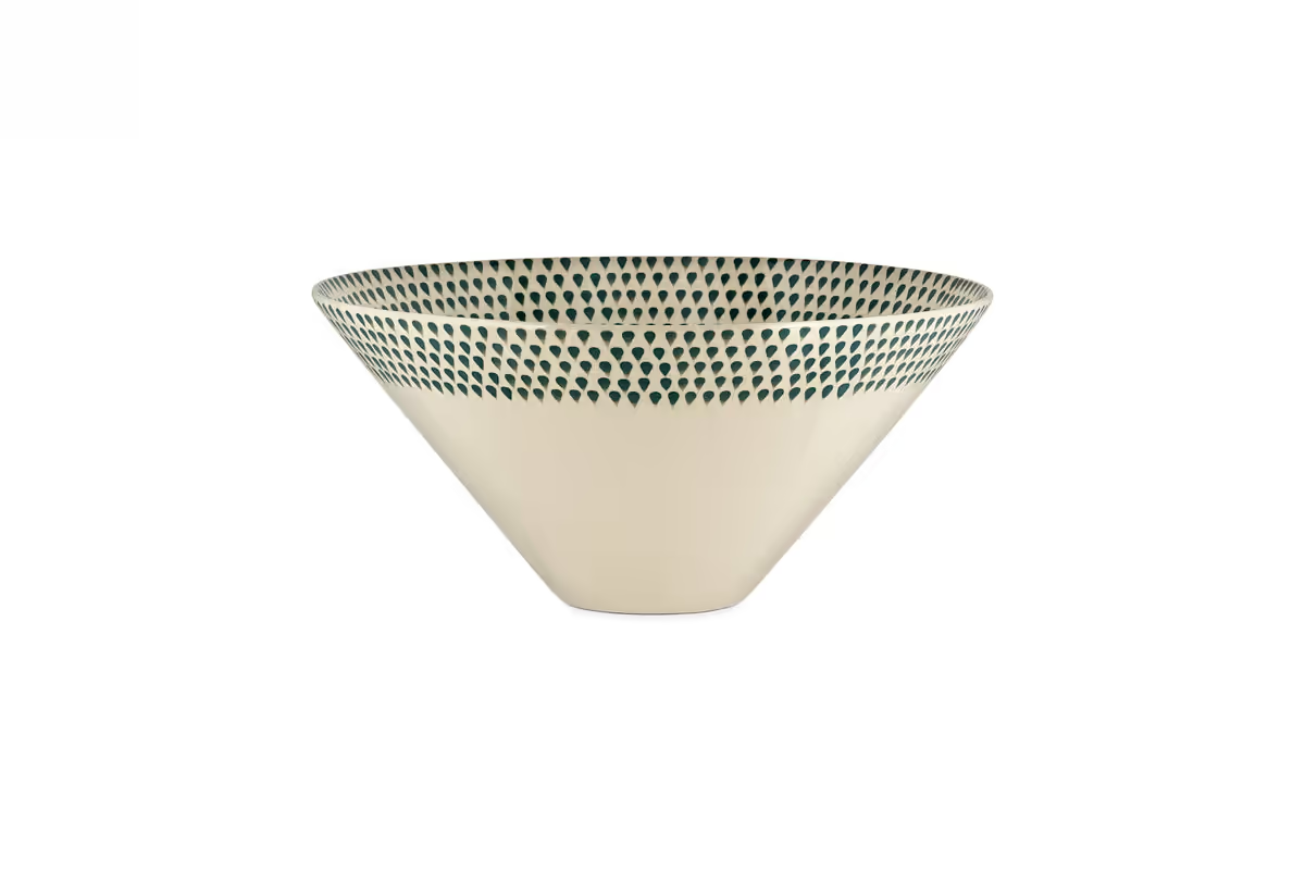 Nkuku - Juniper Drop Serving Bowl - Cream & Juniper - Medium