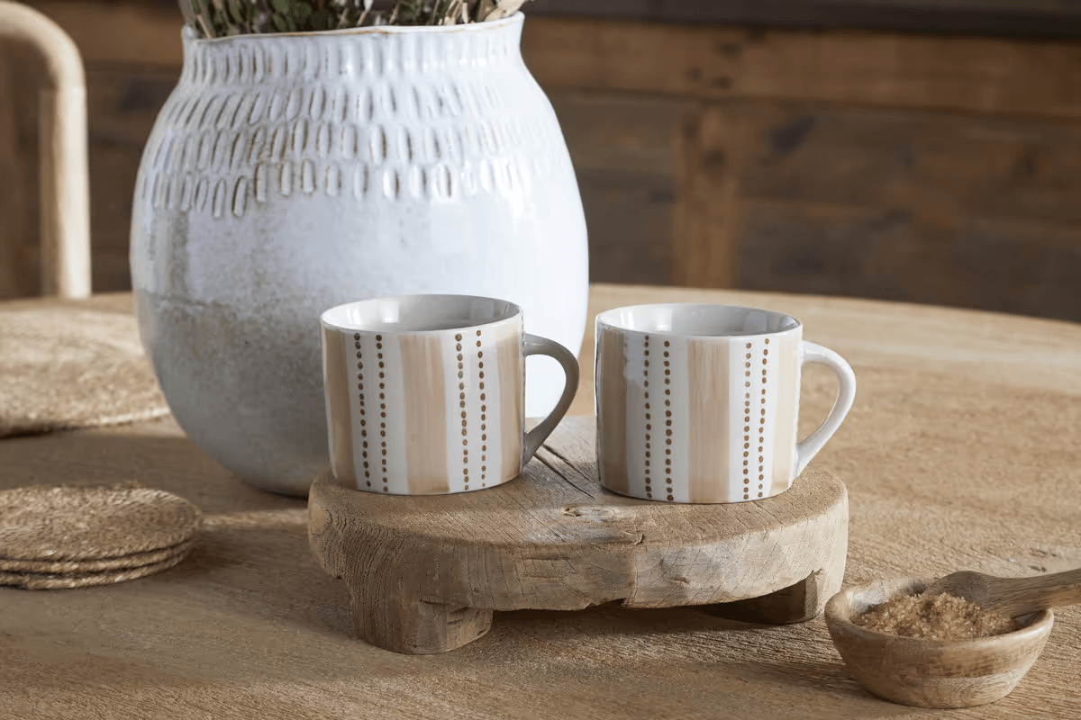 Nkuku - Patthar Mug - Cream & Clay - Small (Set of 2)
