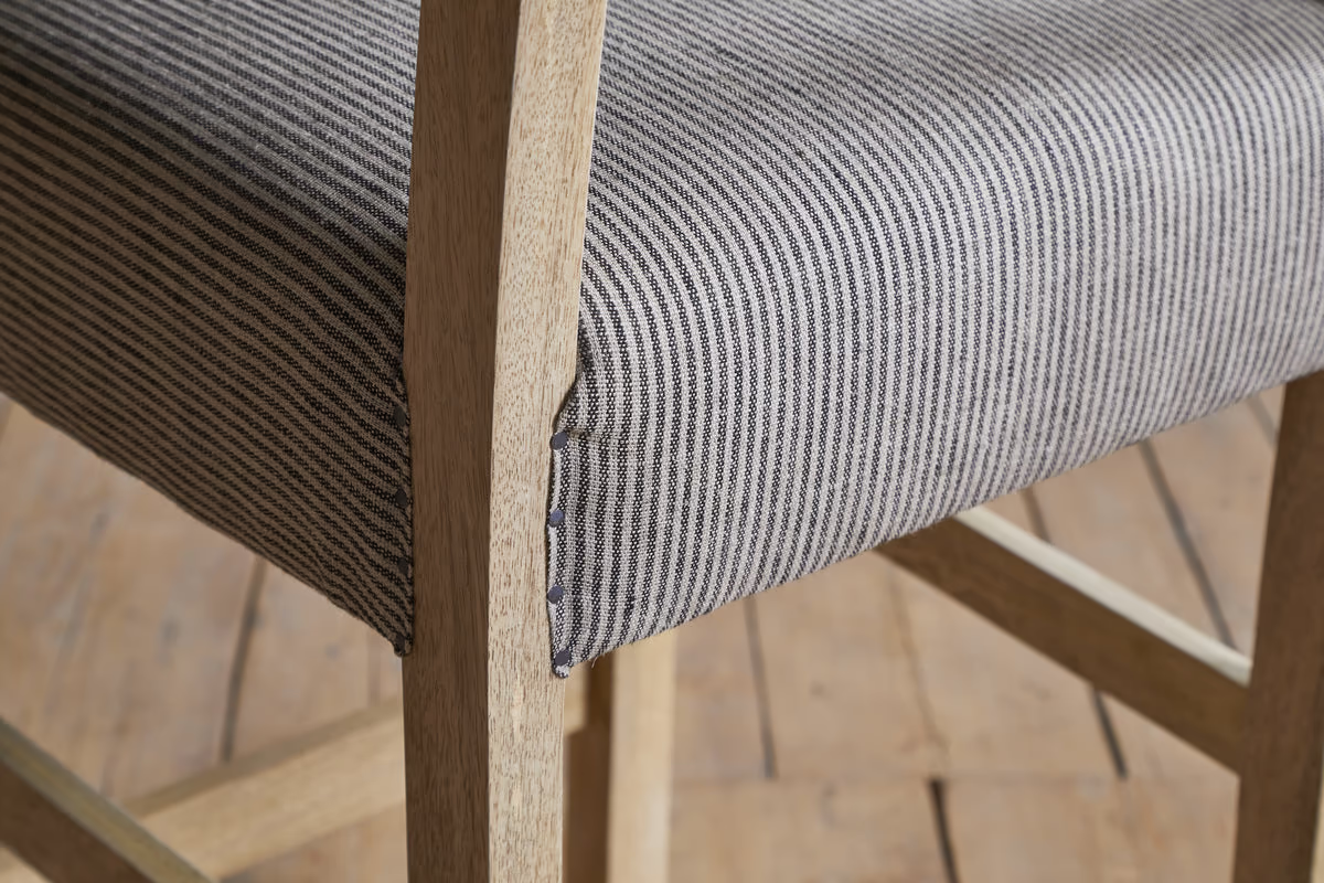Nkuku - Nadeeka Linen Upholstered Counter Chair - Soft Grey