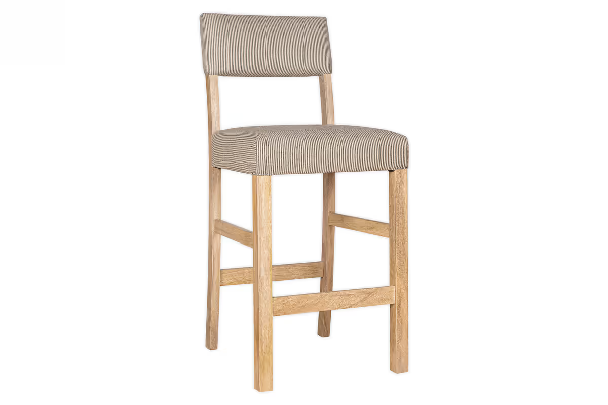 Nkuku - Nadeeka Linen Upholstered Counter Chair - Soft Grey
