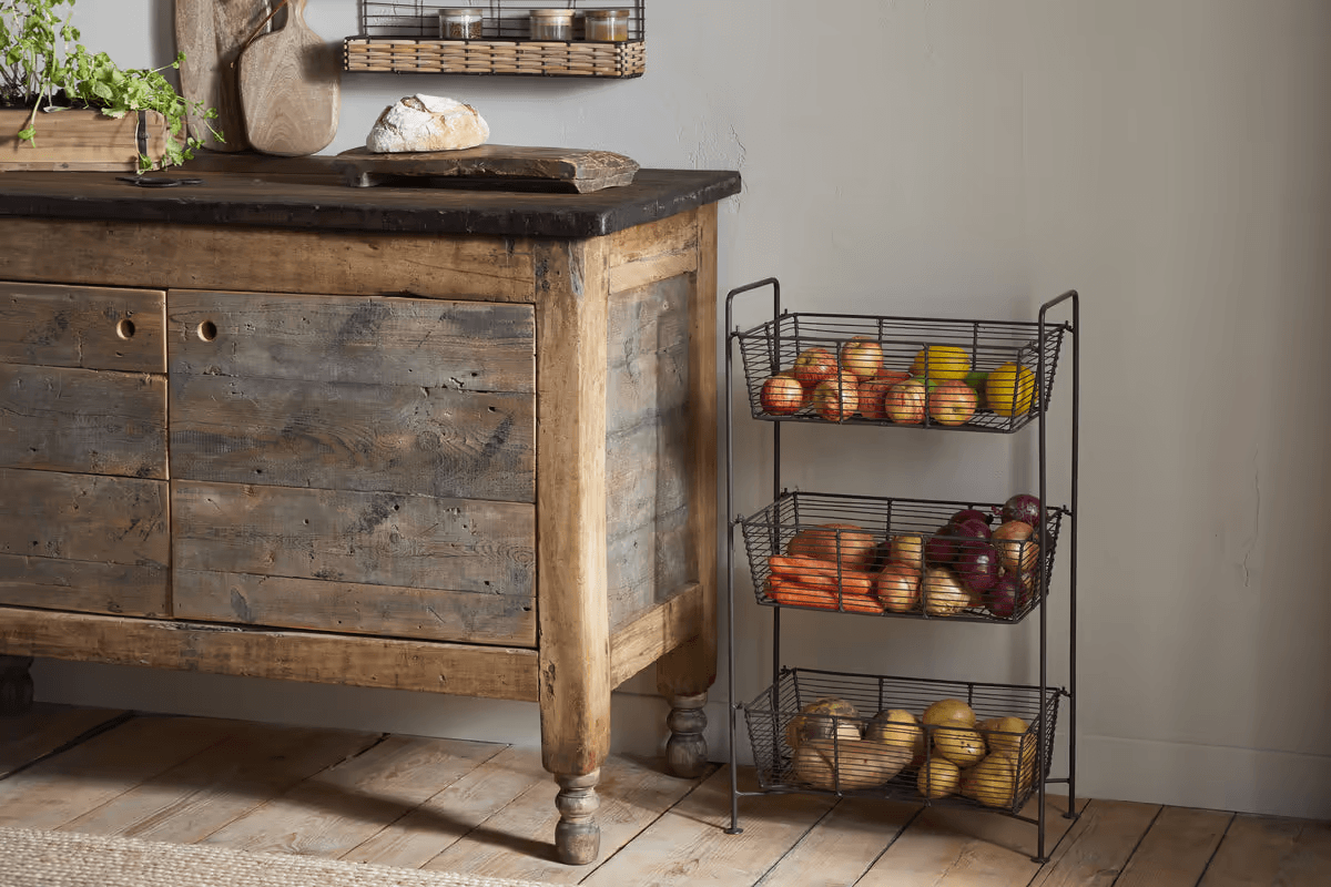 Nkuku - Inkollu Three Tier Storage Stand - Antiqued Brass
