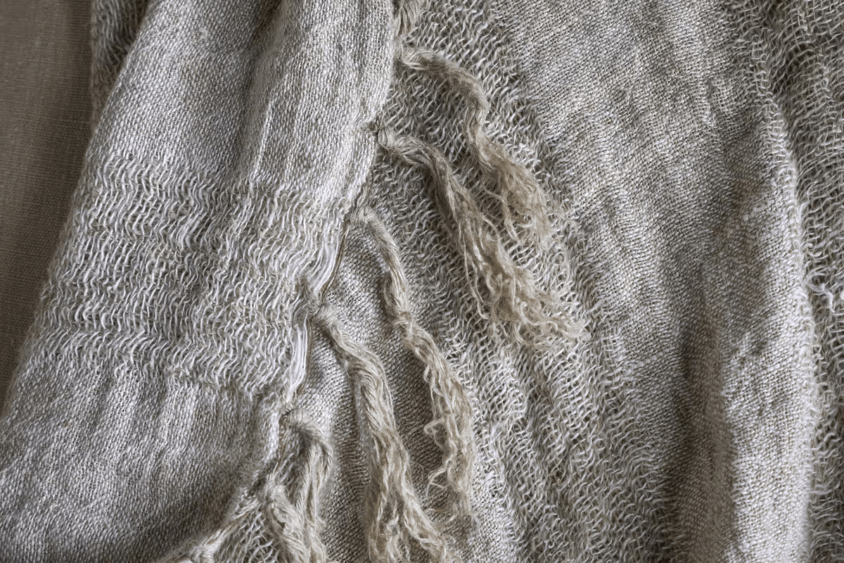 Nkuku - Munir Linen Throw - Charcoal