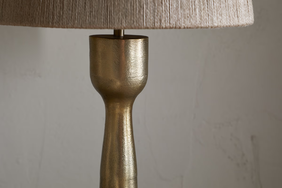 Nkuku - Marpha Antique Brass Table Lamp - Antique Brass