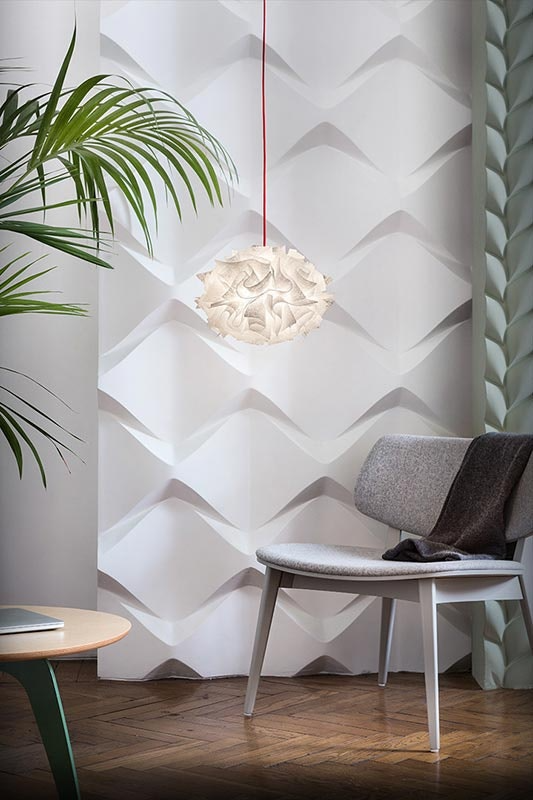 Slamp - Veli Mini Couture Suspension Lamp - Red Wire