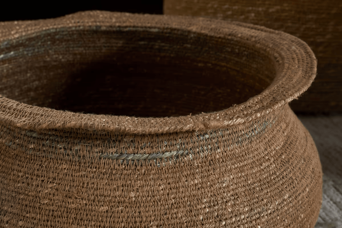 Nkuku - Rana Short Basket - Natural & Moss
