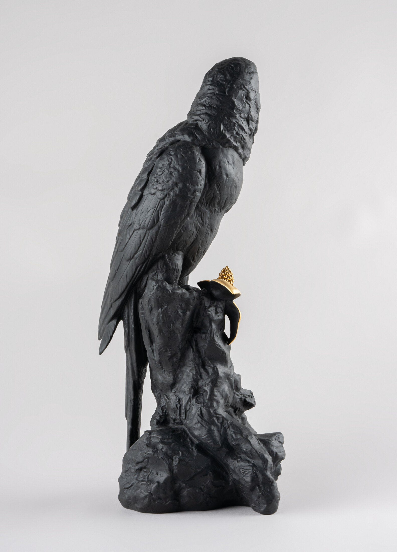 Lladró - Macaw Bird Sculpture - Black-Gold - Limited Edition