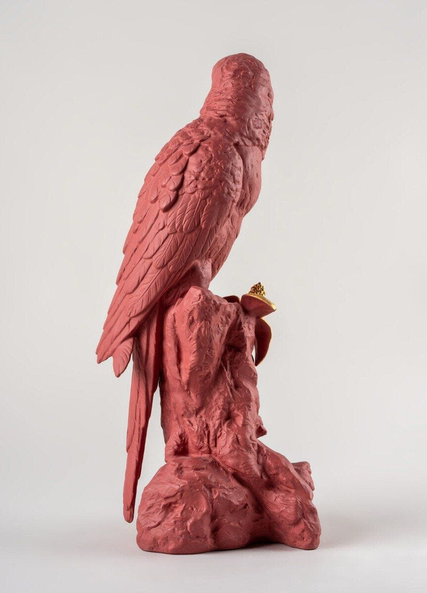Lladró - Macaw Bird Sculpture - Red-Gold - Limited Edition