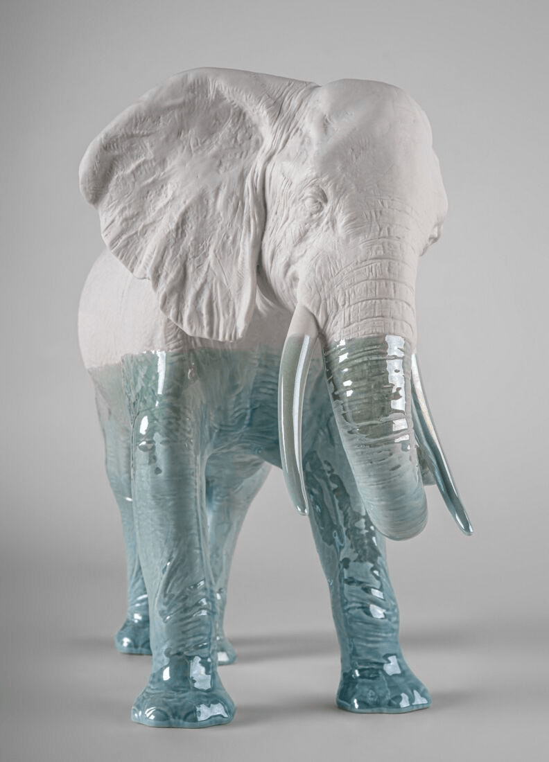 Lladró - Elephant - Underwater Sculpture showcasing artistic porcelain design, inspired by nature and water.
