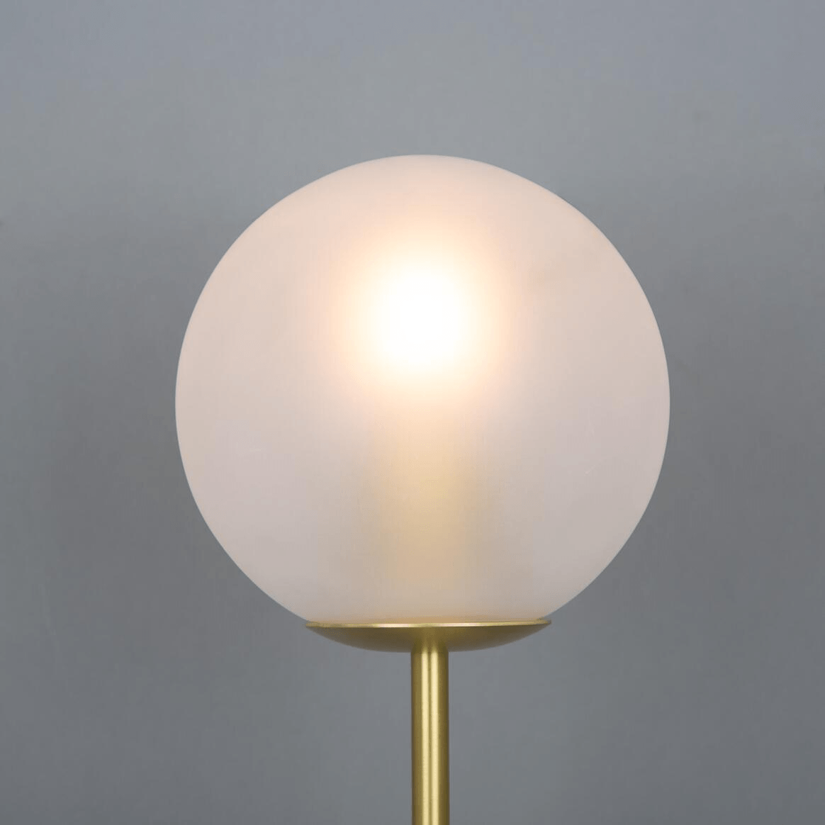 Mullan Zapp Marbled Ceramic Glass Ball Table Lamp - Satin Brass Finish