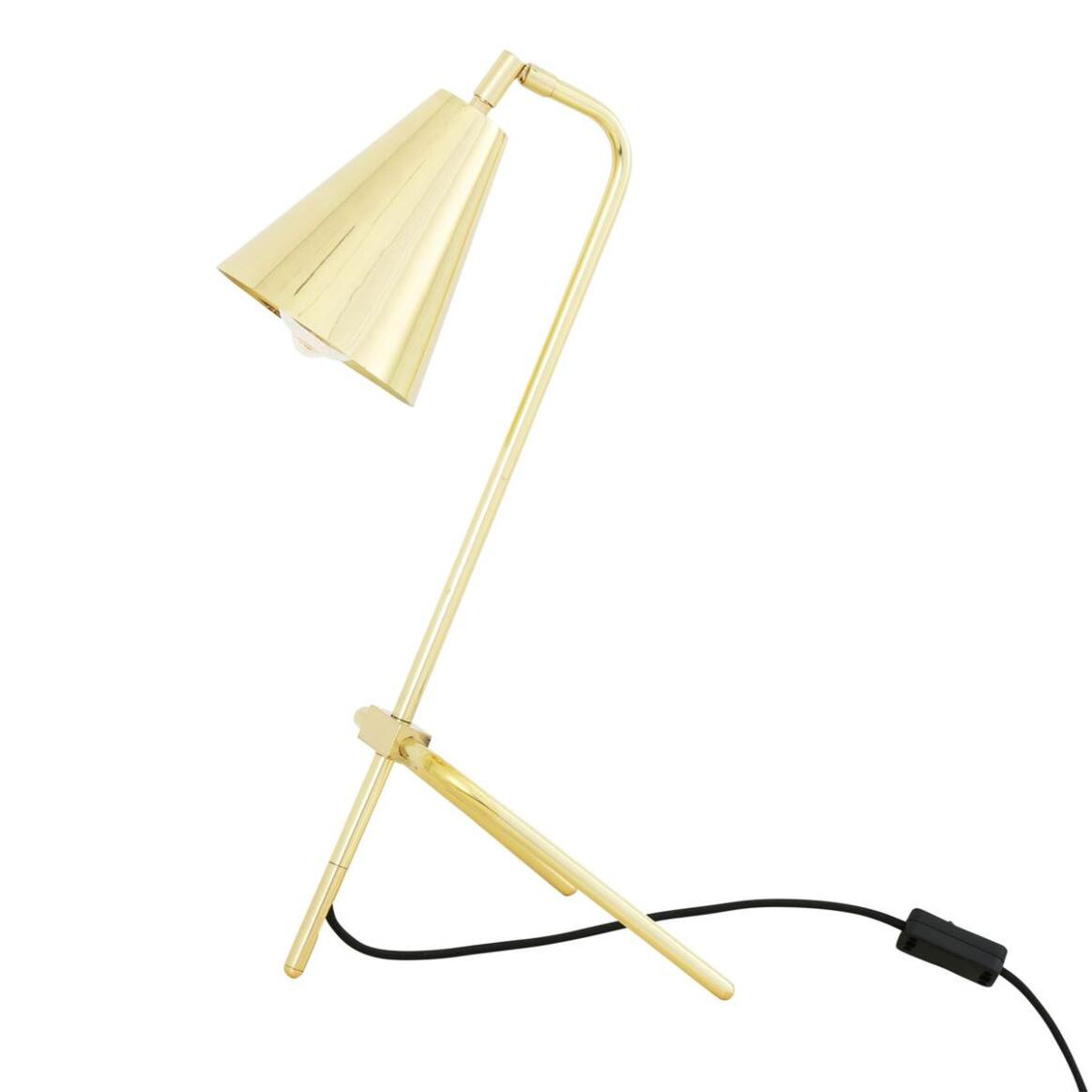 Mullan Astana Industrial Adjustable Brass Table Lamp - Polished Brass Finish