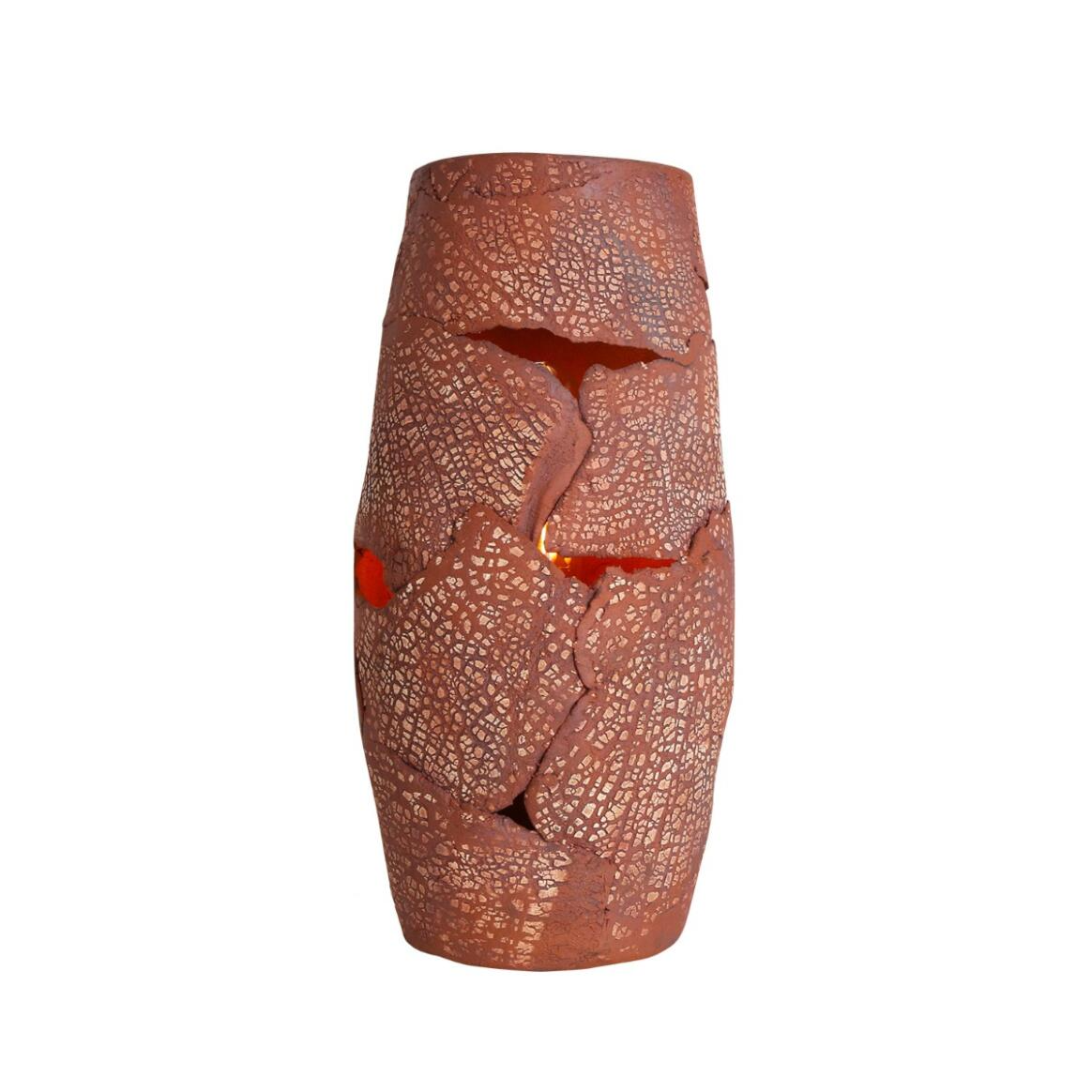 Mullan Carya Ceramic Table Lamp Rustic Luminaire Red Iron - Powder Coated Matte Black Finish