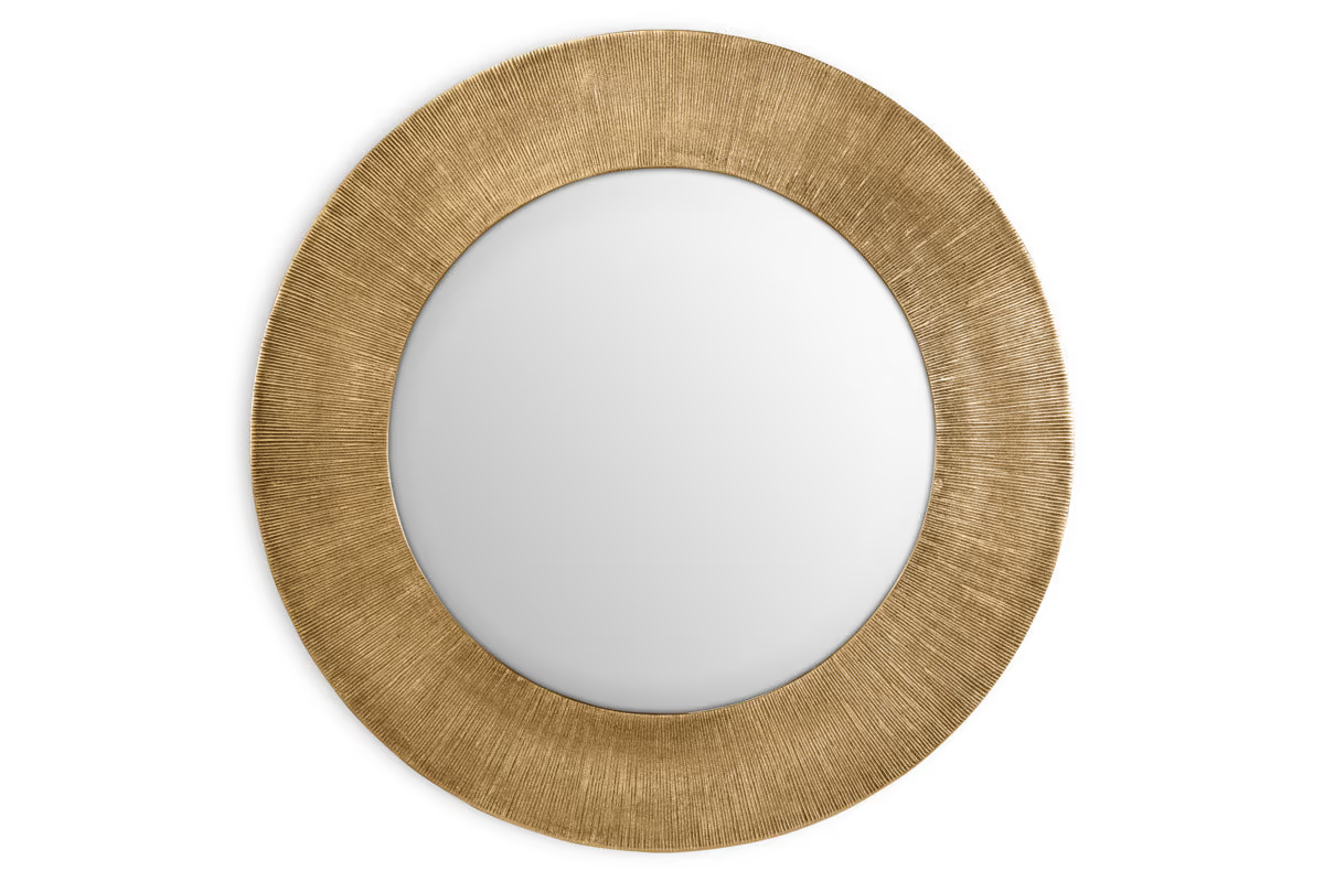 Nkuku - Moto Round Mirror - Antique Brass