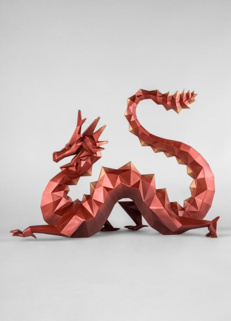 Lladró - Dragon Sculpture - Limited Edition, a striking porcelain design featuring a majestic red dragon.