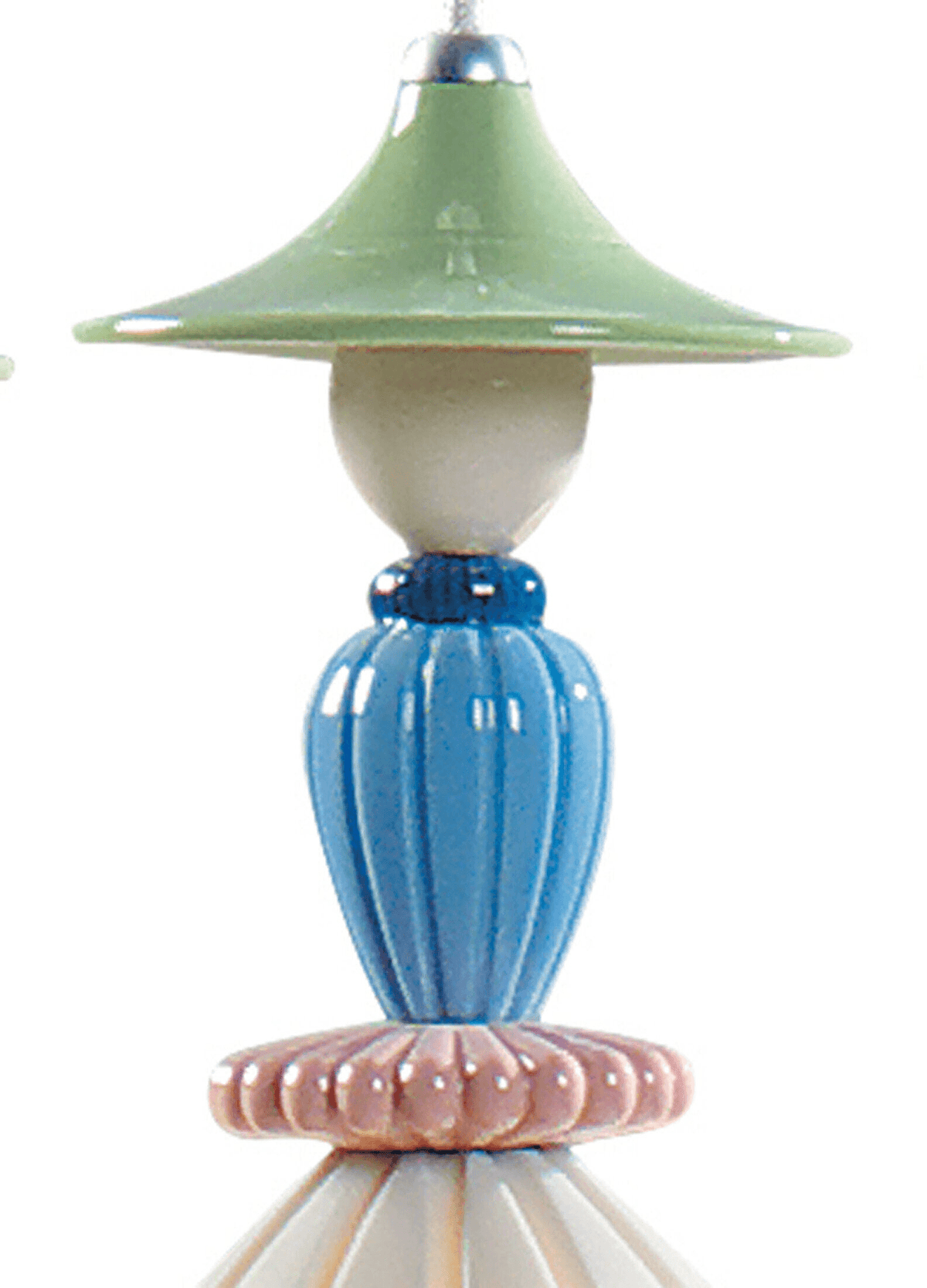 Lladró - Mademoiselle Round Canopy 3 Lights Sharing Secrets Pendant Light in colorful porcelain design.