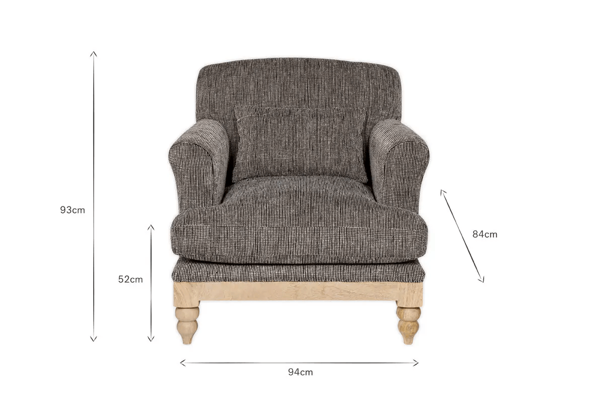 Nkuku - Maganda Cotton Armchair - Charcoal