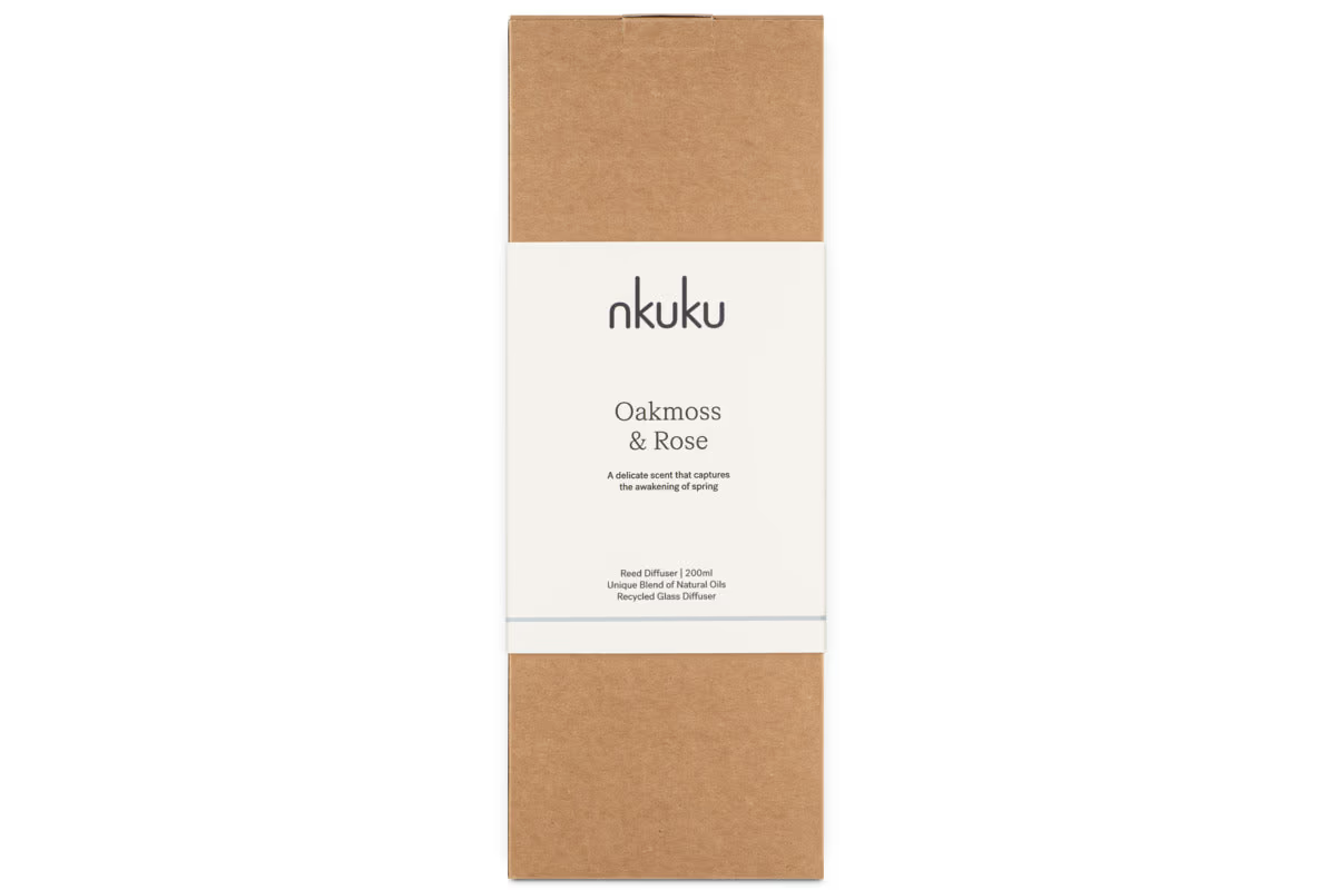 Nkuku - Oakmoss & Rose Scented Reed Diffuser - Yellow
