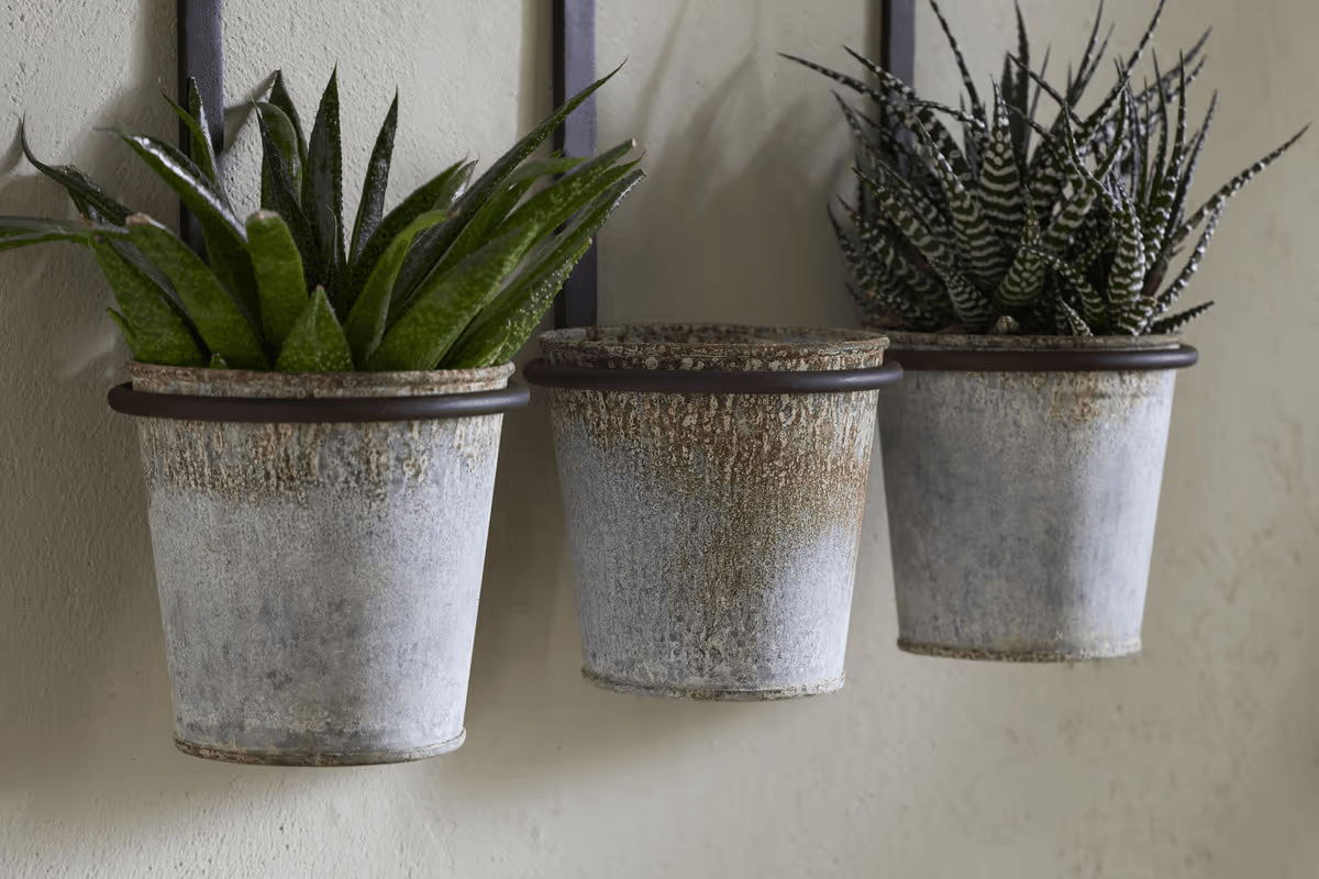 Nkuku - Tukana Triple Wall Hung Planter - Zinc