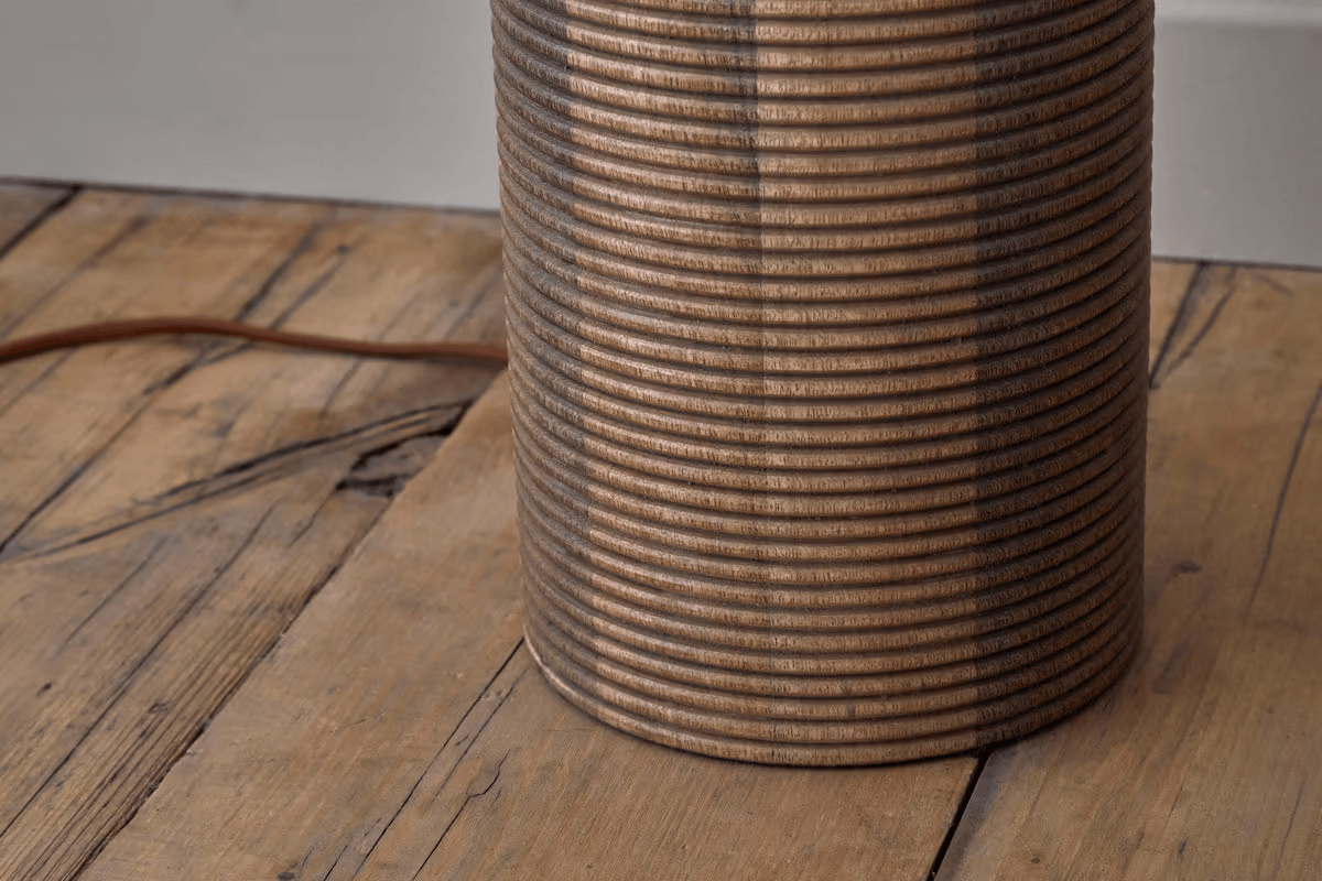 Nkuku - Agua Grooved Floor Lamp - Natural