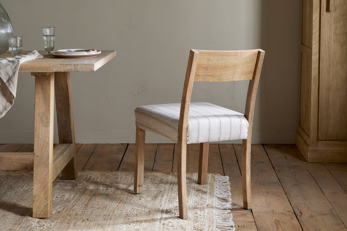 Nkuku - Nidhi Linen Upholstered Dining Chair - Natural