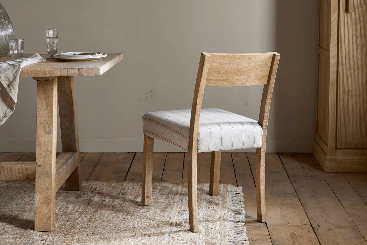 Nkuku - Nidhi Linen Upholstered Dining Chair - Natural