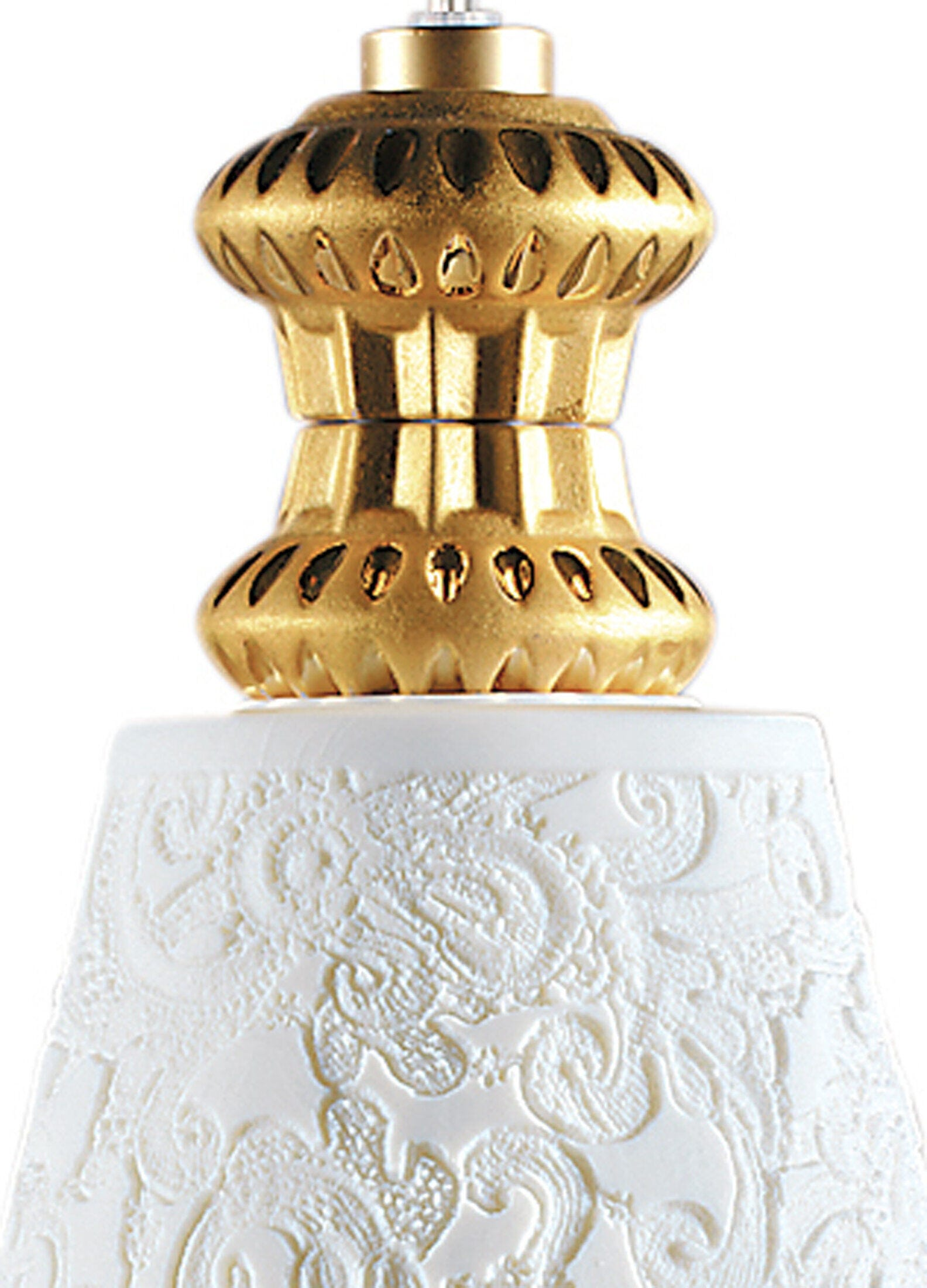 Lladró - Belle de Nuit Pendant Light with Lithophane and Tears - Golden Luster