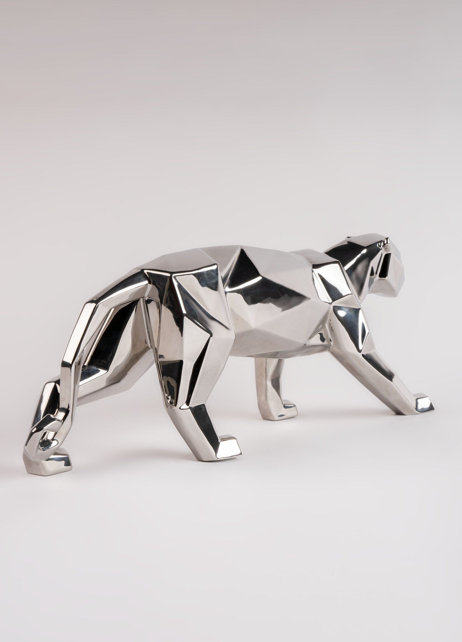 Lladró - Panther Sculpture - Silver