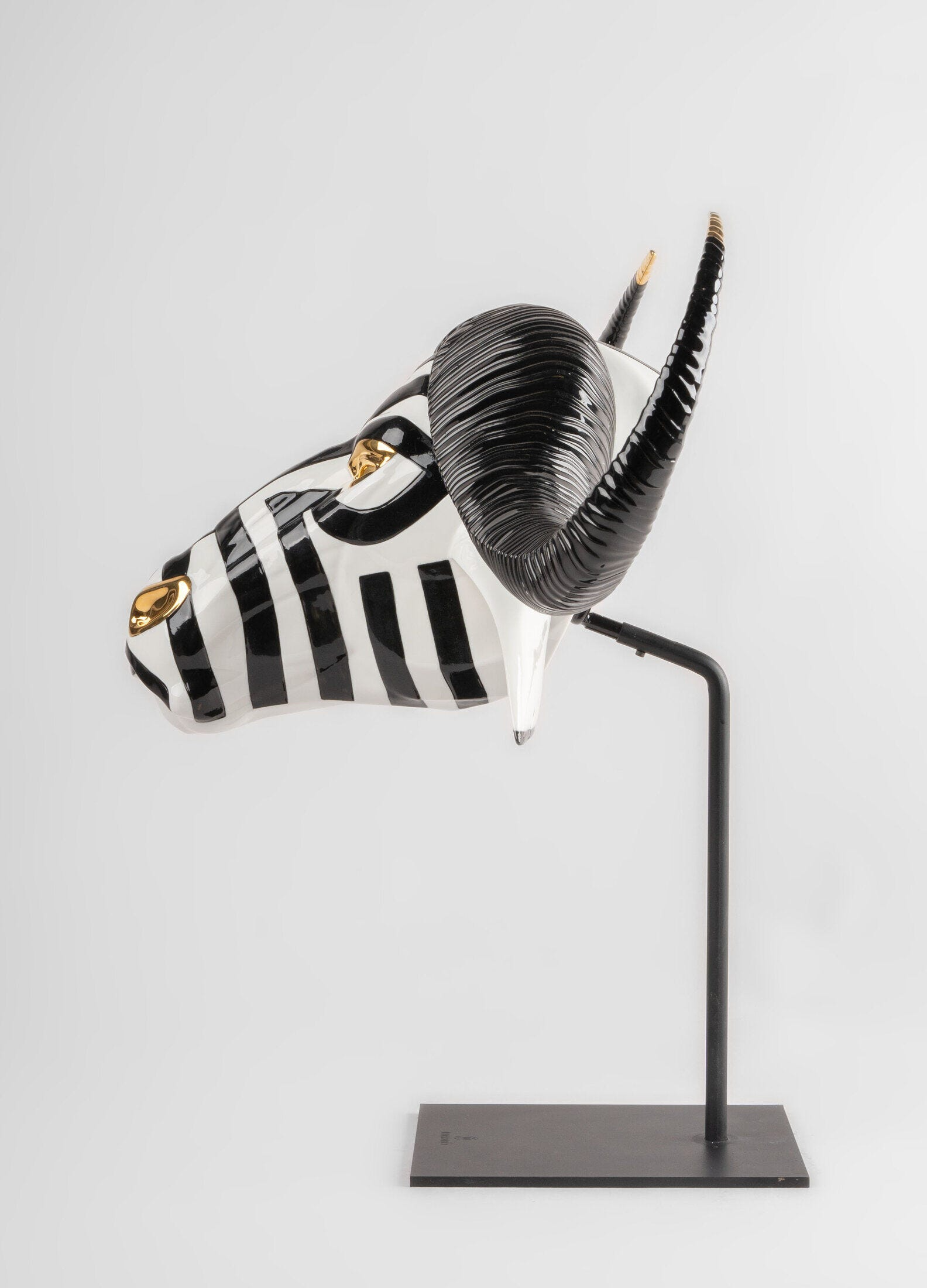 Lladró - Buffalo Mask - Black and Gold