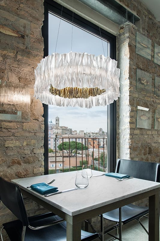 Slamp - Accordéon Suspension Lamp - Gold