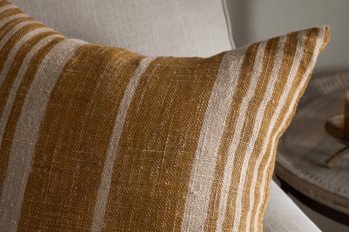 Nkuku - Eesha Jute Cushion Cover - Ochre - 60 x 40cm