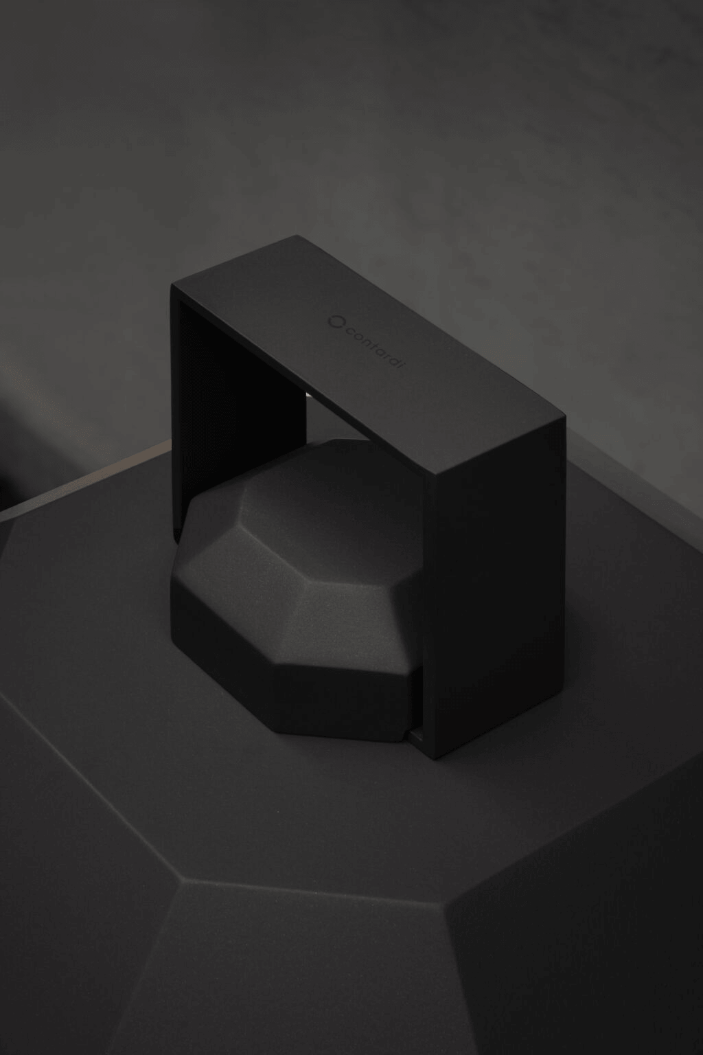 Contardi Cube Wired Lantern Large - Dark Bronze Frame - Transparent Striped Plexiglass Diffuser