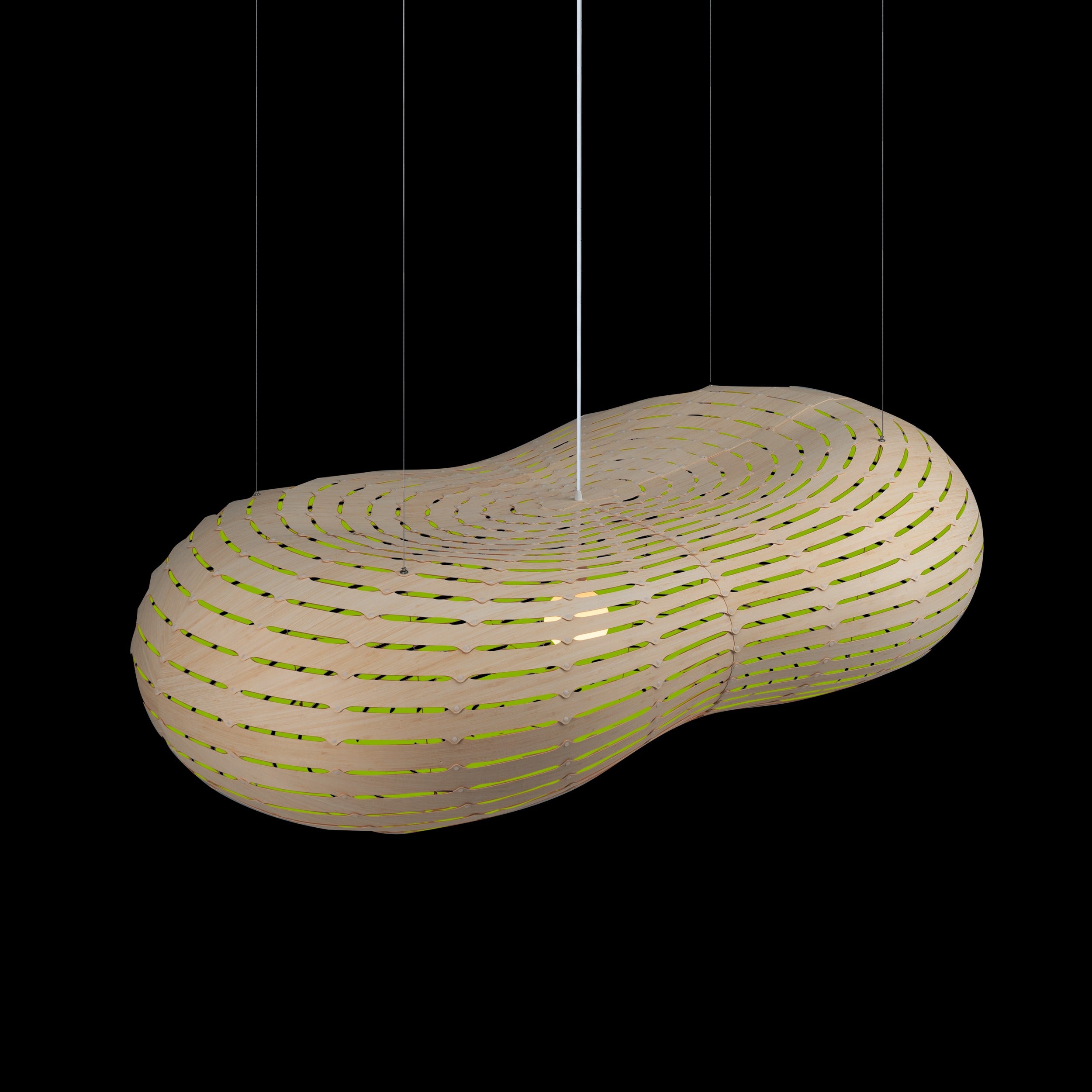 David Trubridge Cloud Pendant Light - Large - Lime