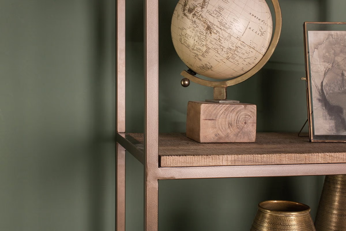 Nkuku - Marjori Mango Wood And Iron Standing Shelves - Wide