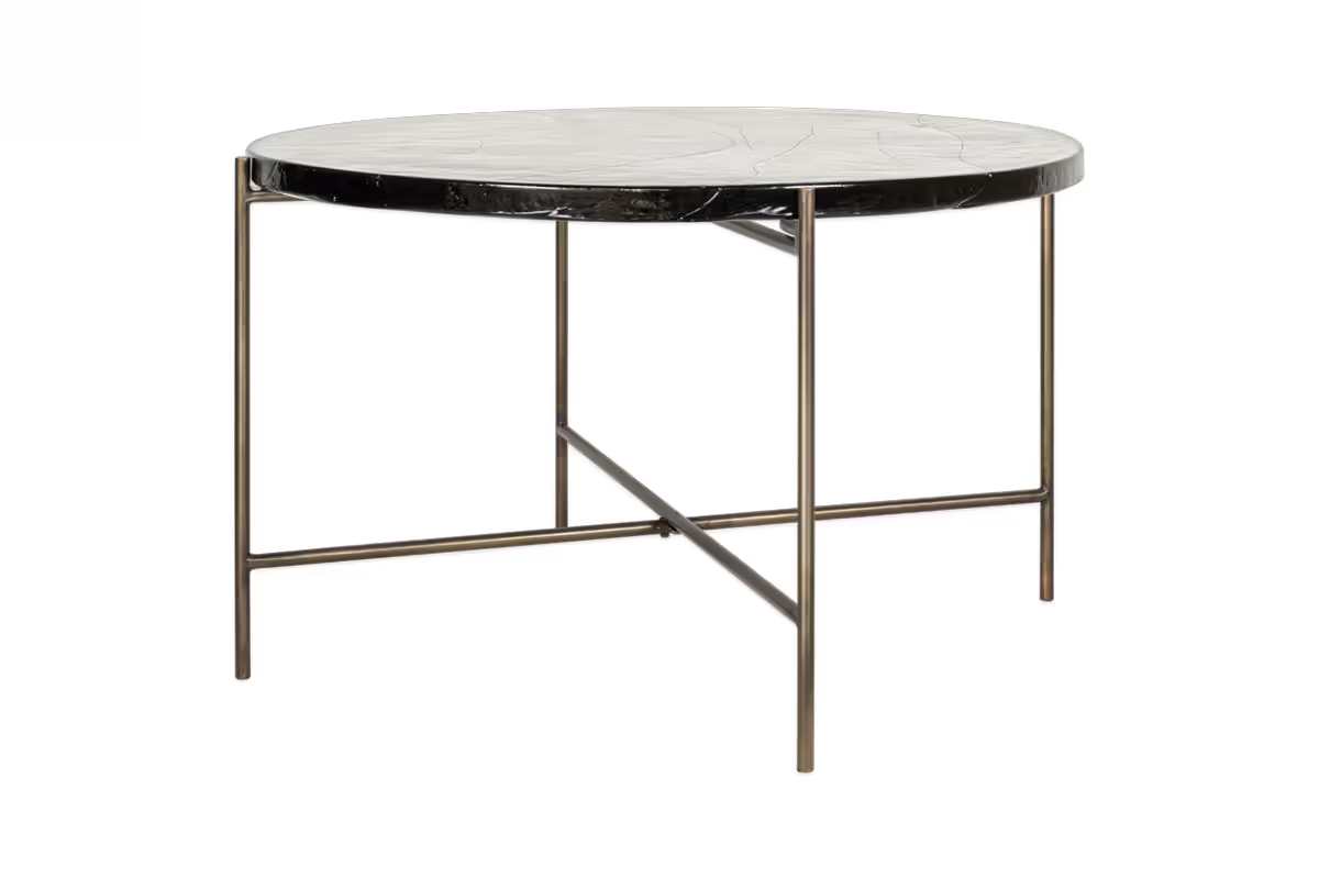 Nkuku - Aluva Glass Coffee Table - Clear & Antique Brass