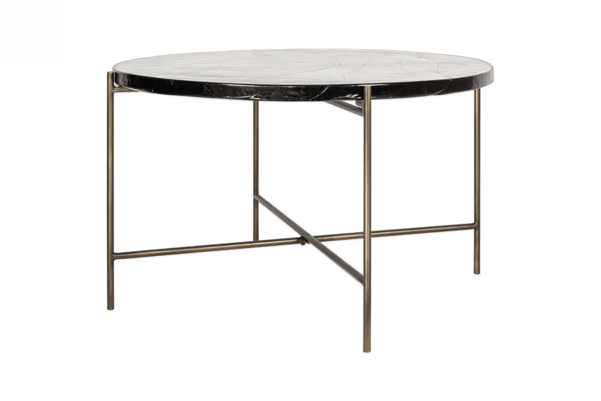 Nkuku - Aluva Glass Coffee Table - Clear & Antique Brass