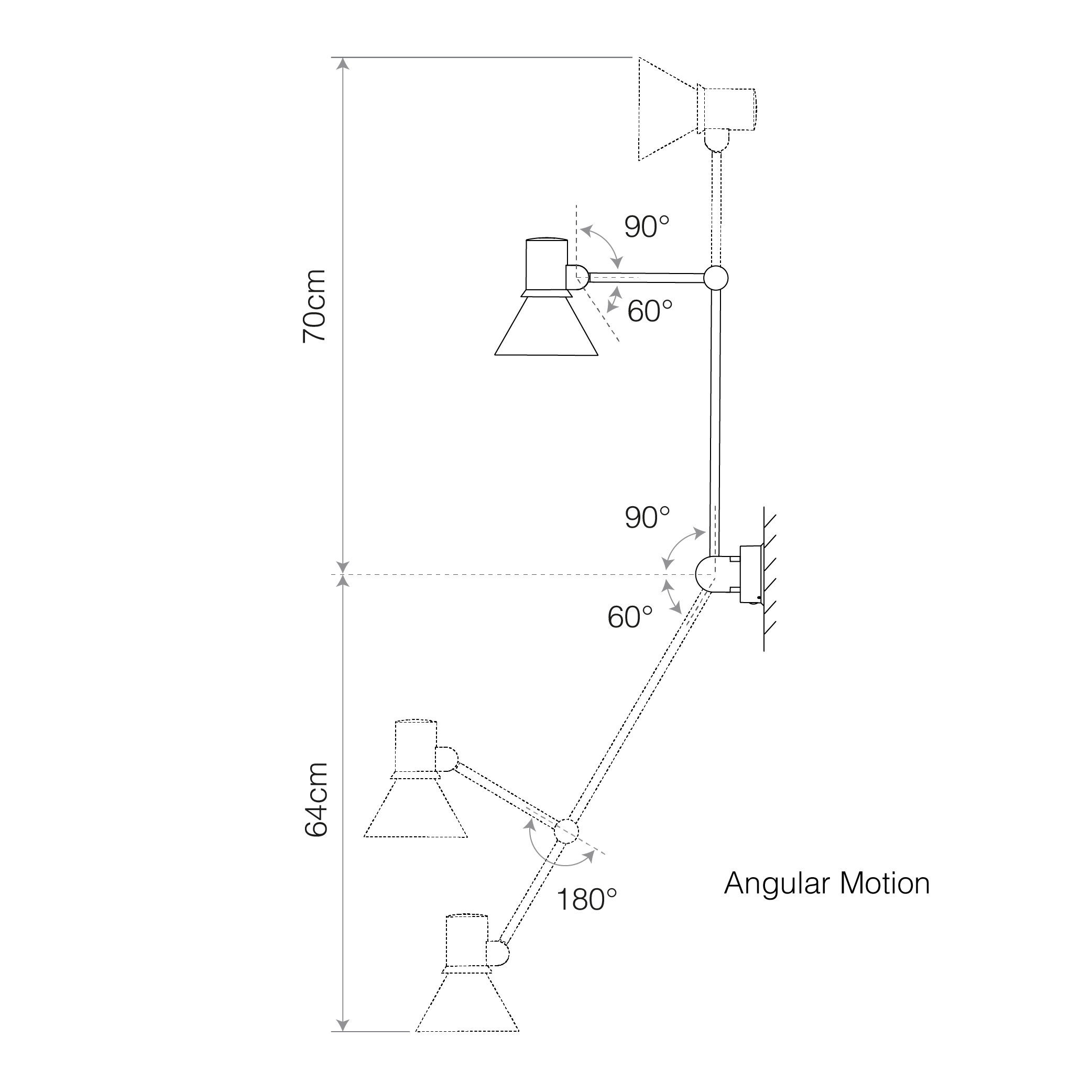 Anglepoise Light - Type 80 W3 Wall Light Grey Mist - Grey Mist Finish - Aluminium Shade