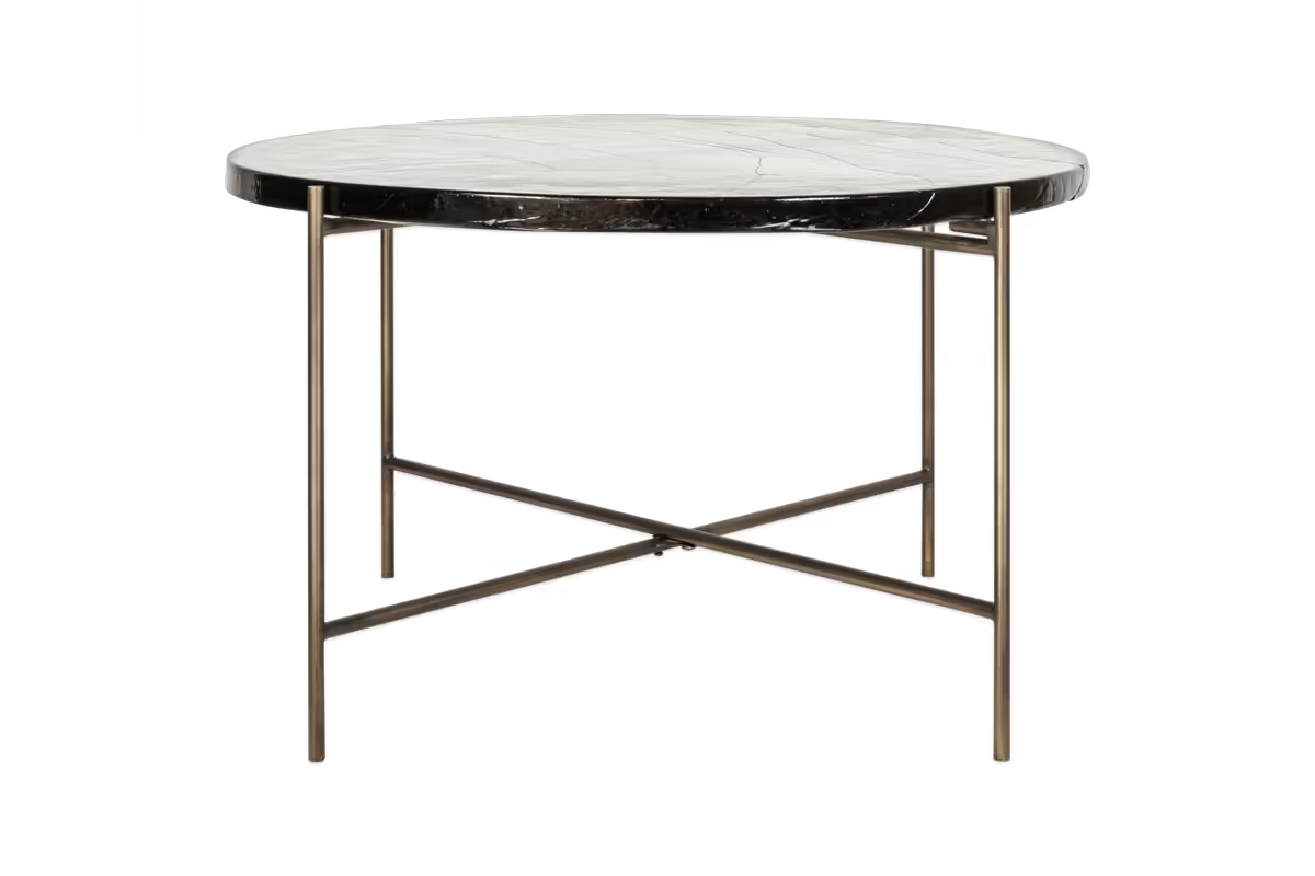 Nkuku - Aluva Glass Coffee Table - Clear & Antique Brass