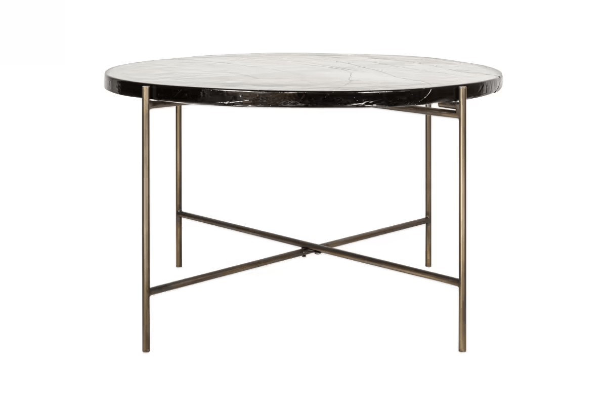 Nkuku - Aluva Glass Coffee Table - Clear & Antique Brass