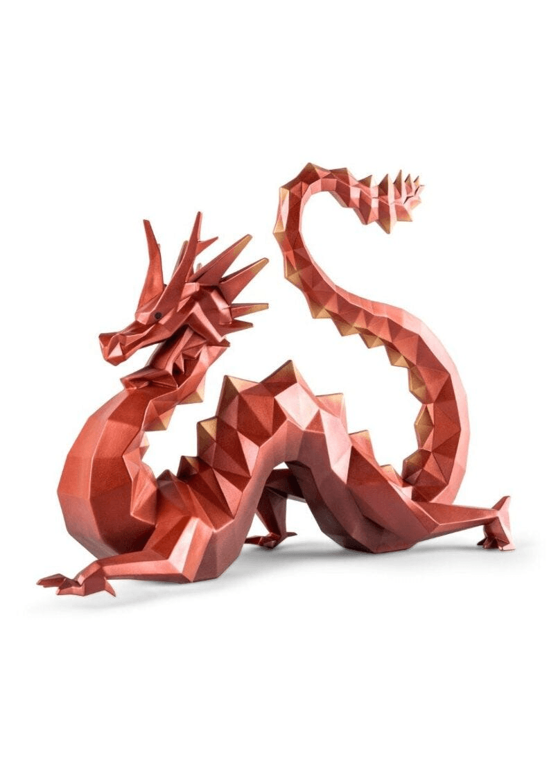 Lladró - Dragon Sculpture - Limited Edition in porcelain, showcasing intricate design and vibrant colors.