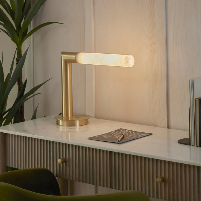 Northern Light - Geo Desk Light - Brushed Brass Finish