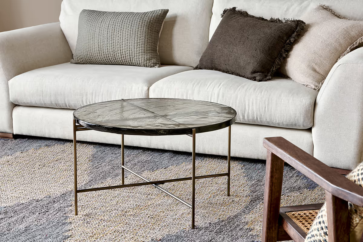 Nkuku - Aluva Glass Coffee Table - Clear & Antique Brass