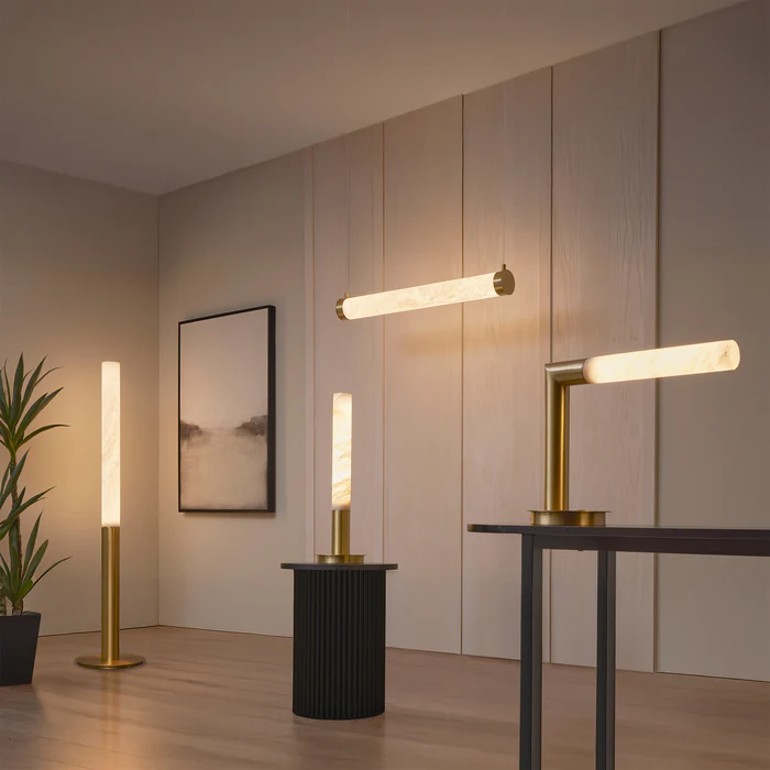 Northern Light - Geo Desk Light - Brushed Brass Finish
