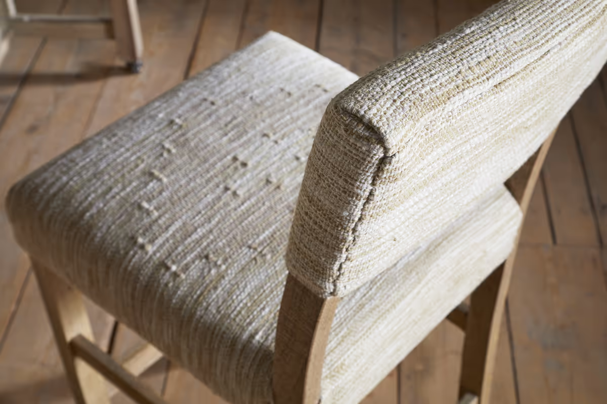Nkuku - Zoha Cotton & Jute Upholstered Counter Chair - Natural