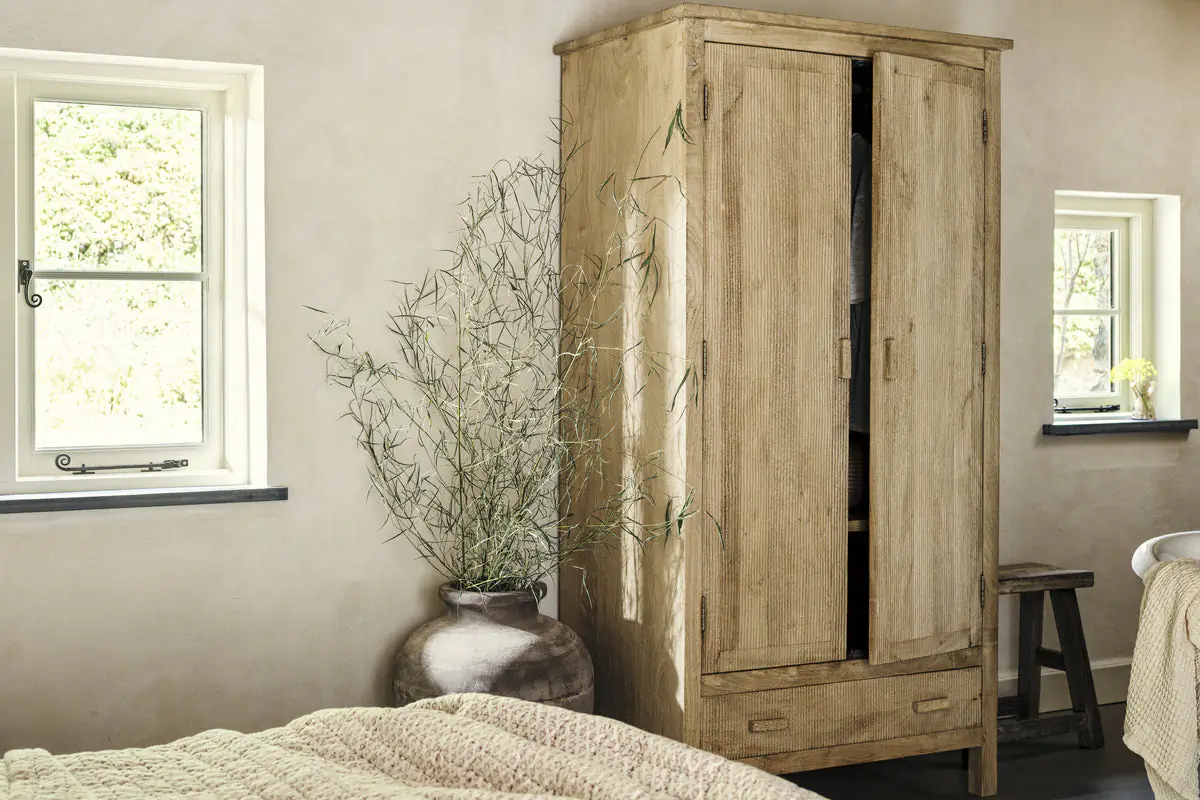 Nkuku - Vivan Grooved Wardrobe - Natural