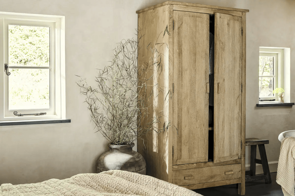 Nkuku - Vivan Grooved Wardrobe - Natural