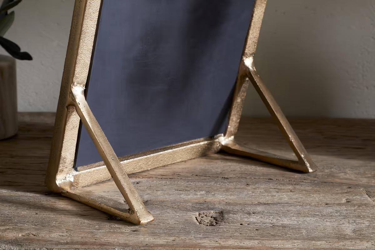 Nkuku - Baja Standing Mirror - Antique Brass